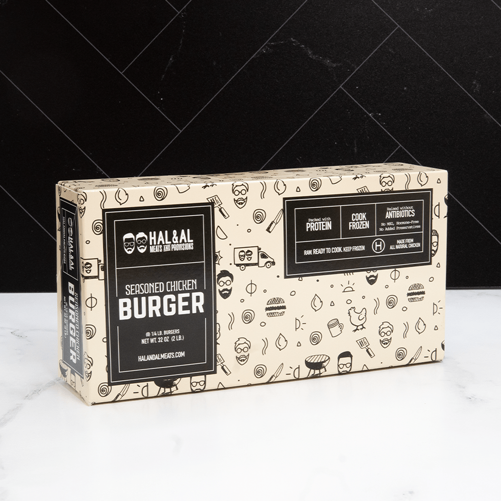 ALL NATURAL SEASONED CHICKEN BURGERS (2LB) HAL&AL MEATS AND PROVISIONS